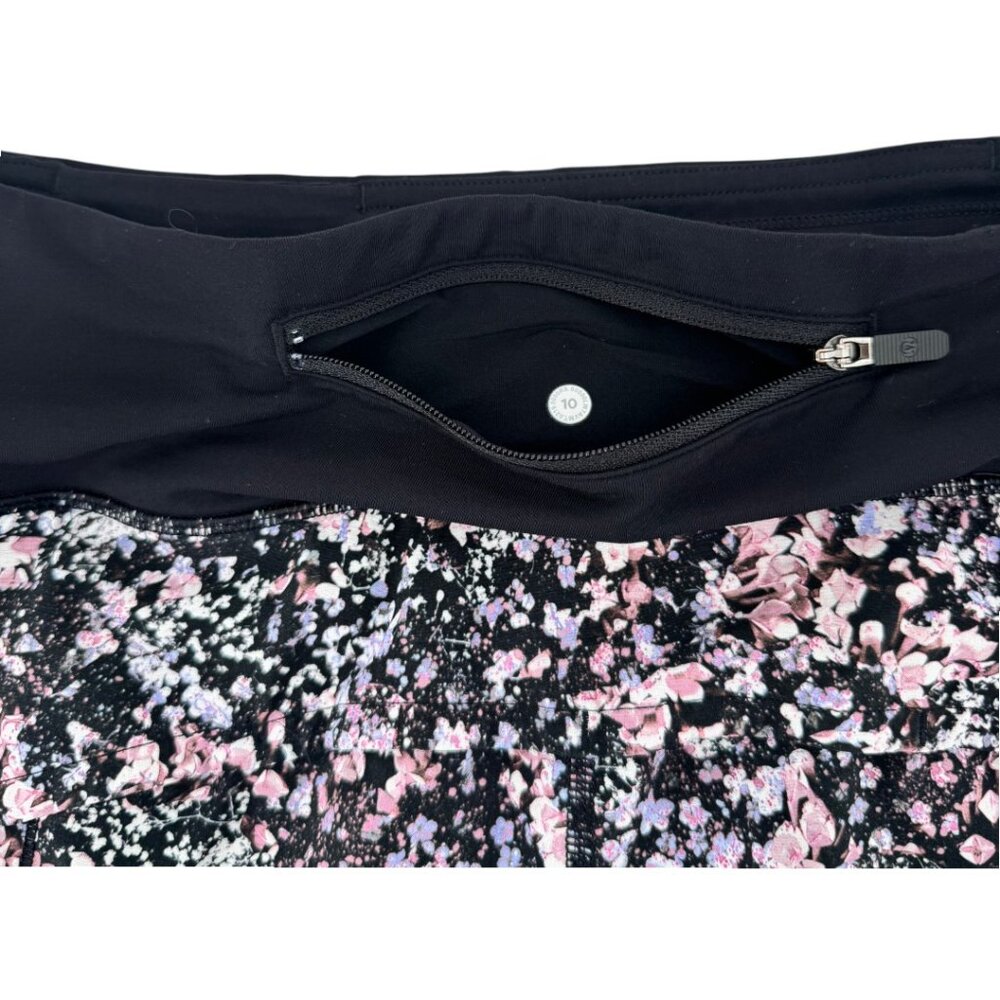 Lululemon Speed Up Short 4" Floral Spritz Multi Black Size 10 Lined Pocket - Picture 2 of 4